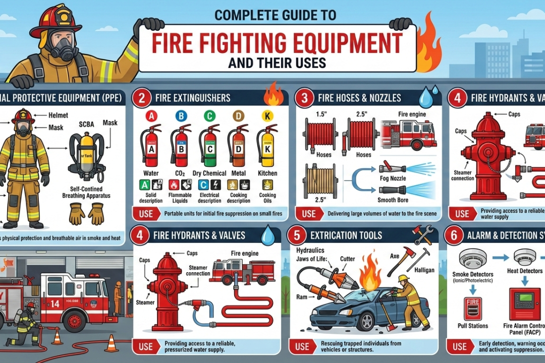 Complete Guide to Fire Fighting Equipment and Their Uses