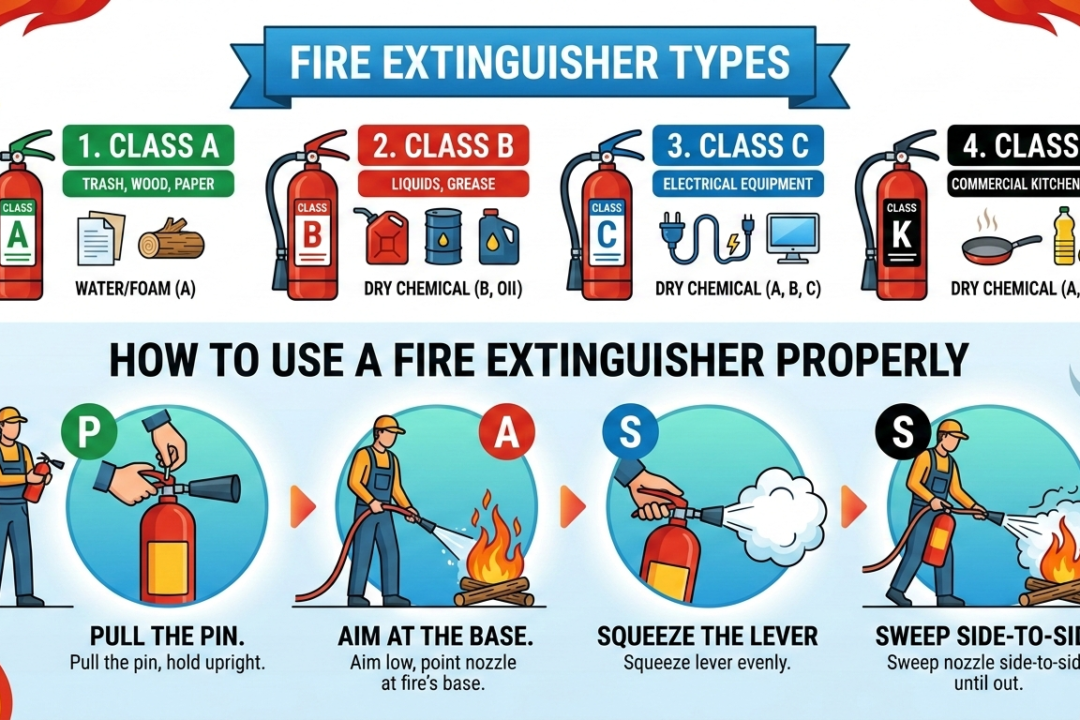 Fire Extinguisher Types and How to Use Them Properly