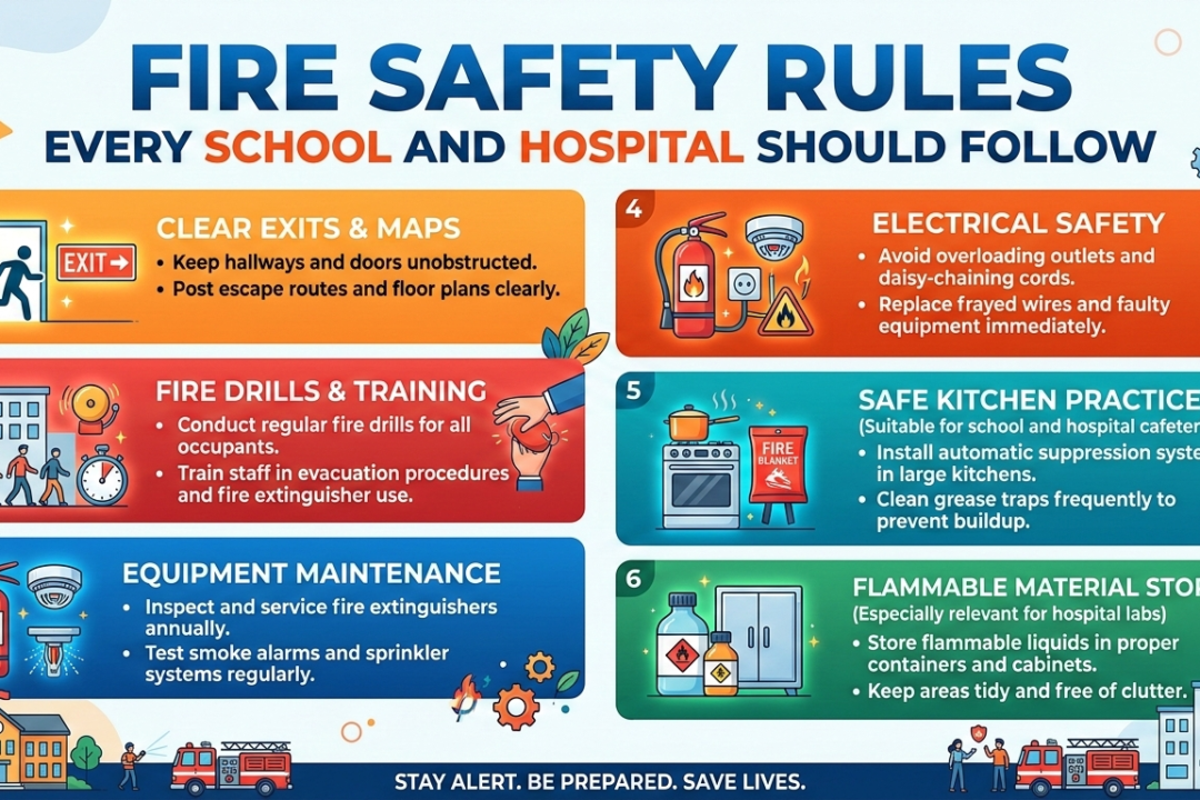 Fire Safety Rules Every School and Hospital Should Follow