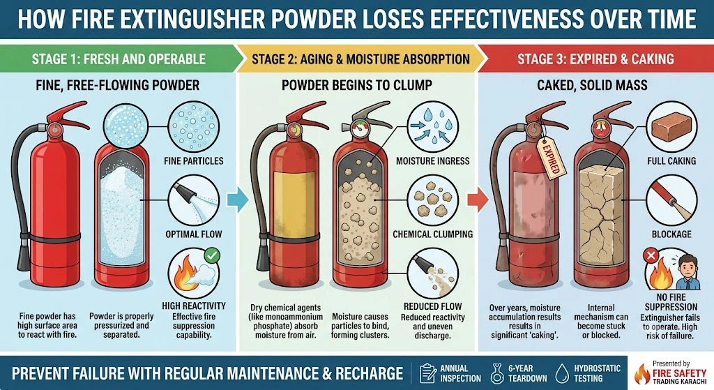 How Fire Extinguisher Powder Loses Effectiveness Over Time