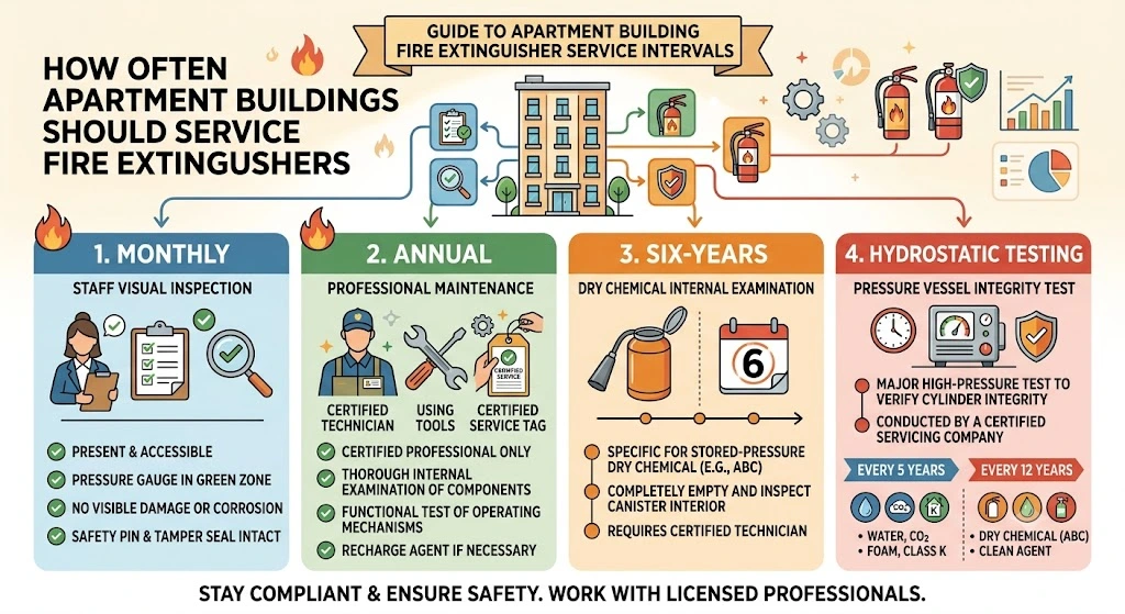 How Often Should Apartment Buildings Service Fire Extinguishers?
