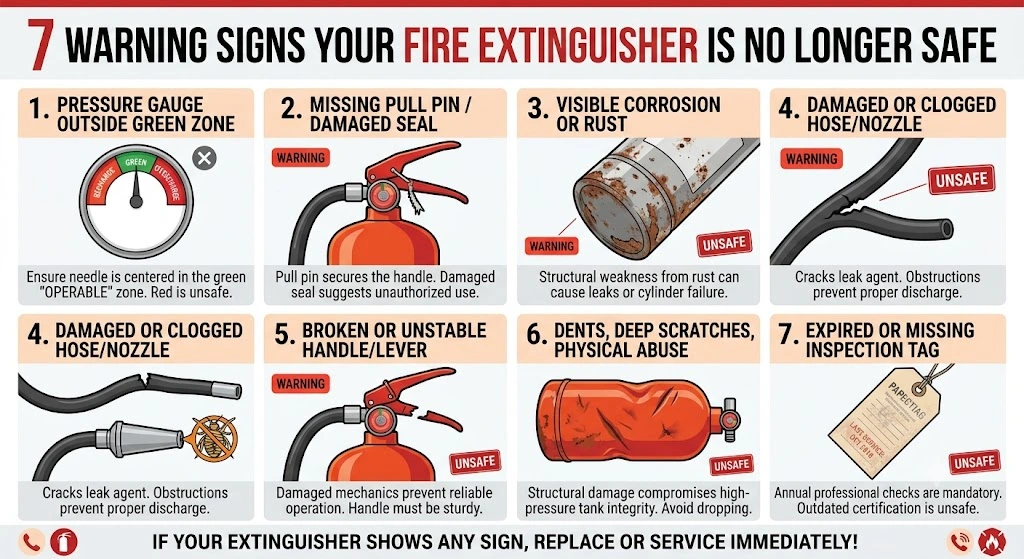 7 Warning Signs Your Fire Extinguisher Is No Longer Safe