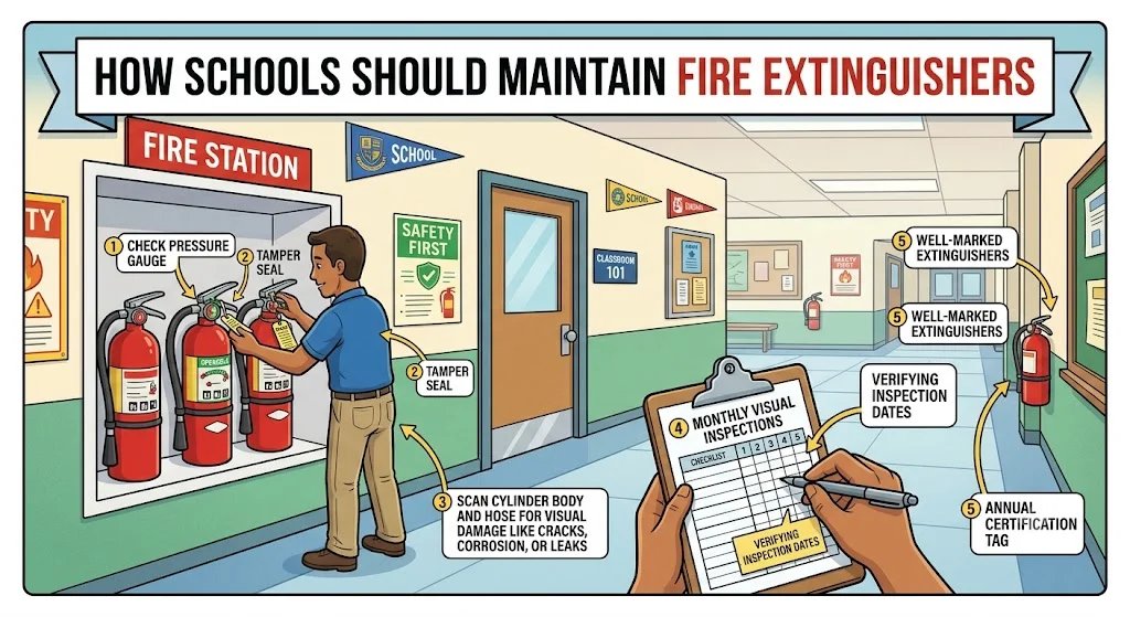How Schools Should Maintain Fire Extinguishers: A Complete Safety Guide for Karachi Institutions