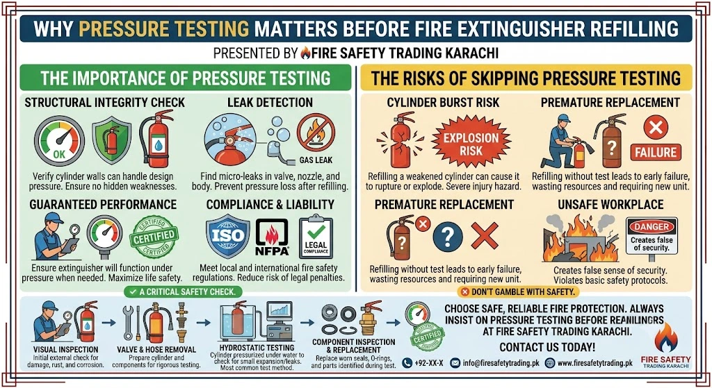 Why Pressure Testing Matters Before Fire Extinguisher Refilling