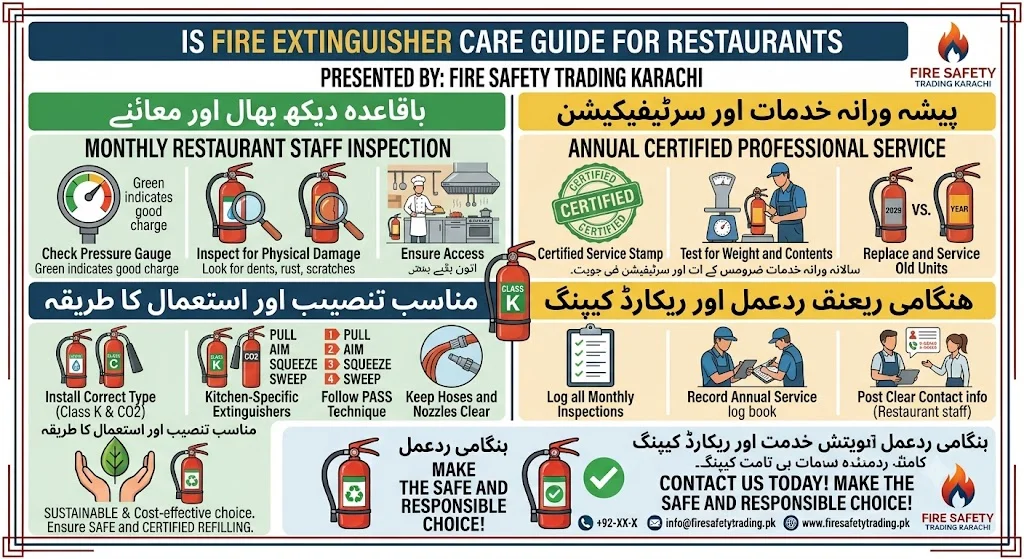 Fire Extinguisher Care Guide for Restaurants in Karachi
